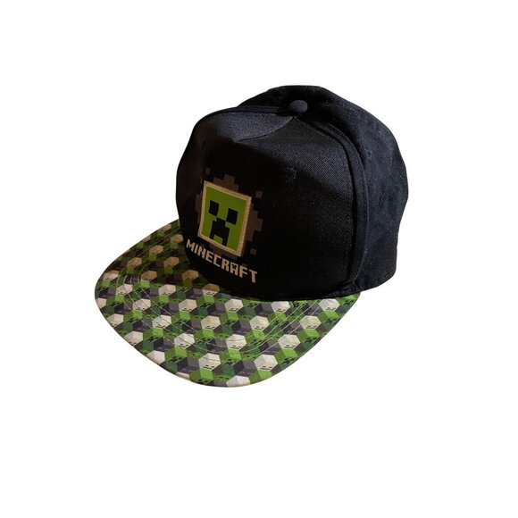 Unisex Minecraft Baseball Cap Black and Green Minecraft Logo One size Fits All - Picture 1 of 8